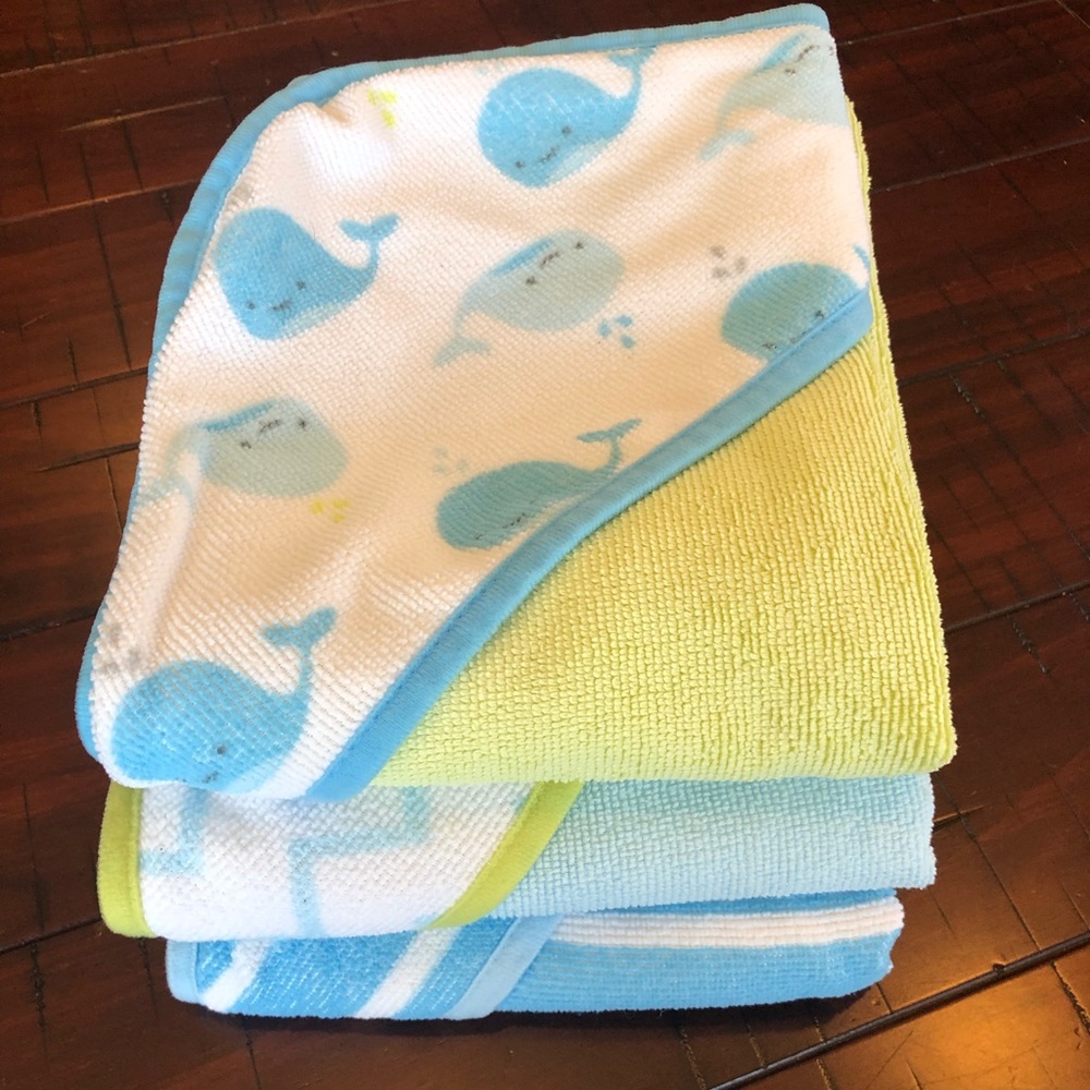 Set of 3 Infant Hoodie Bath Towels